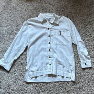 Topshop White Button-Front Shirt
